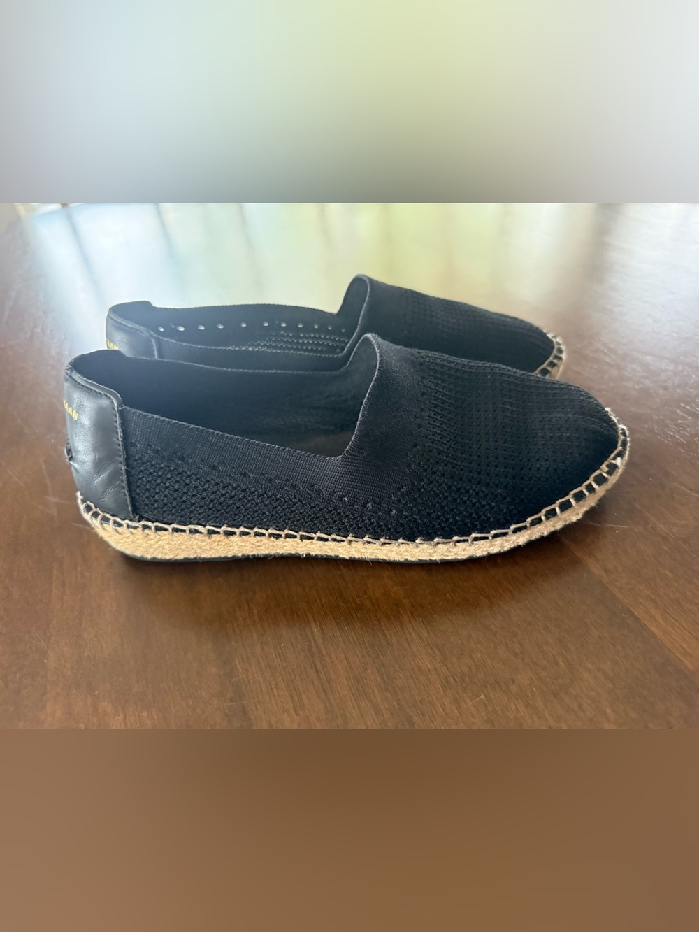Cole Haan Cloudfeel Knit Espadrille Flats Black Slip On Shoes Women’s 8B